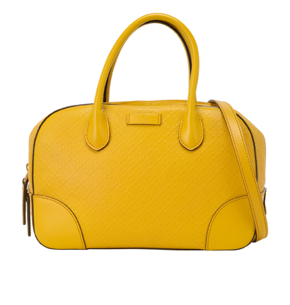 Diamante Top Handle Bag, &pound;395, Handbags, Yellow, Leather, Front view